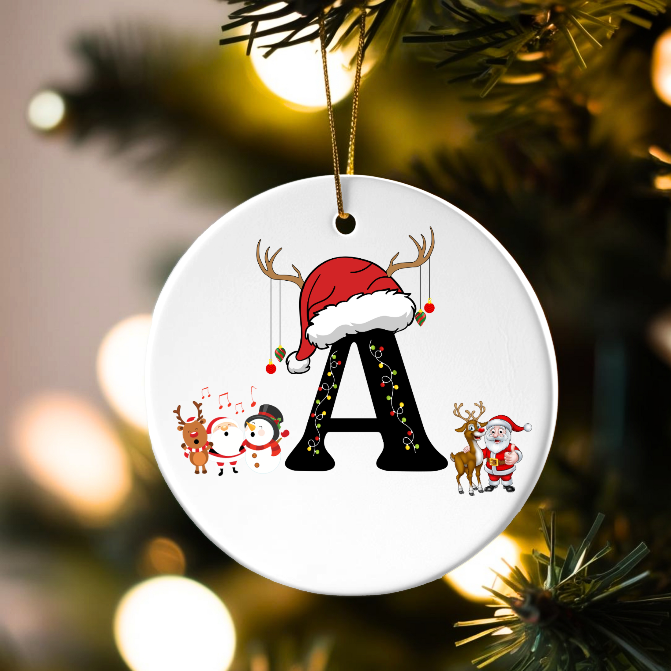 Round Ceramic Tree Ornament