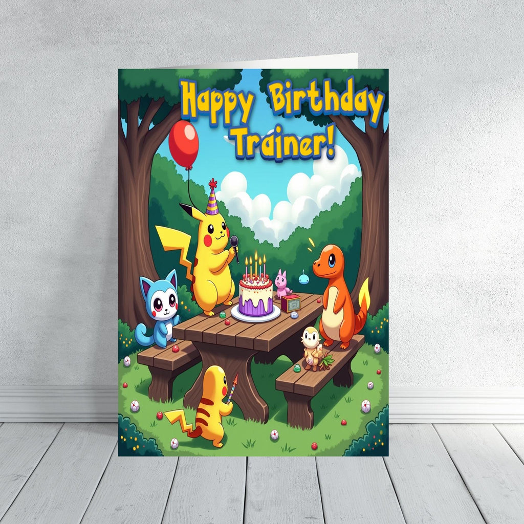 Pokémon Party Birthday Card Character Inspired Design Various Age Options