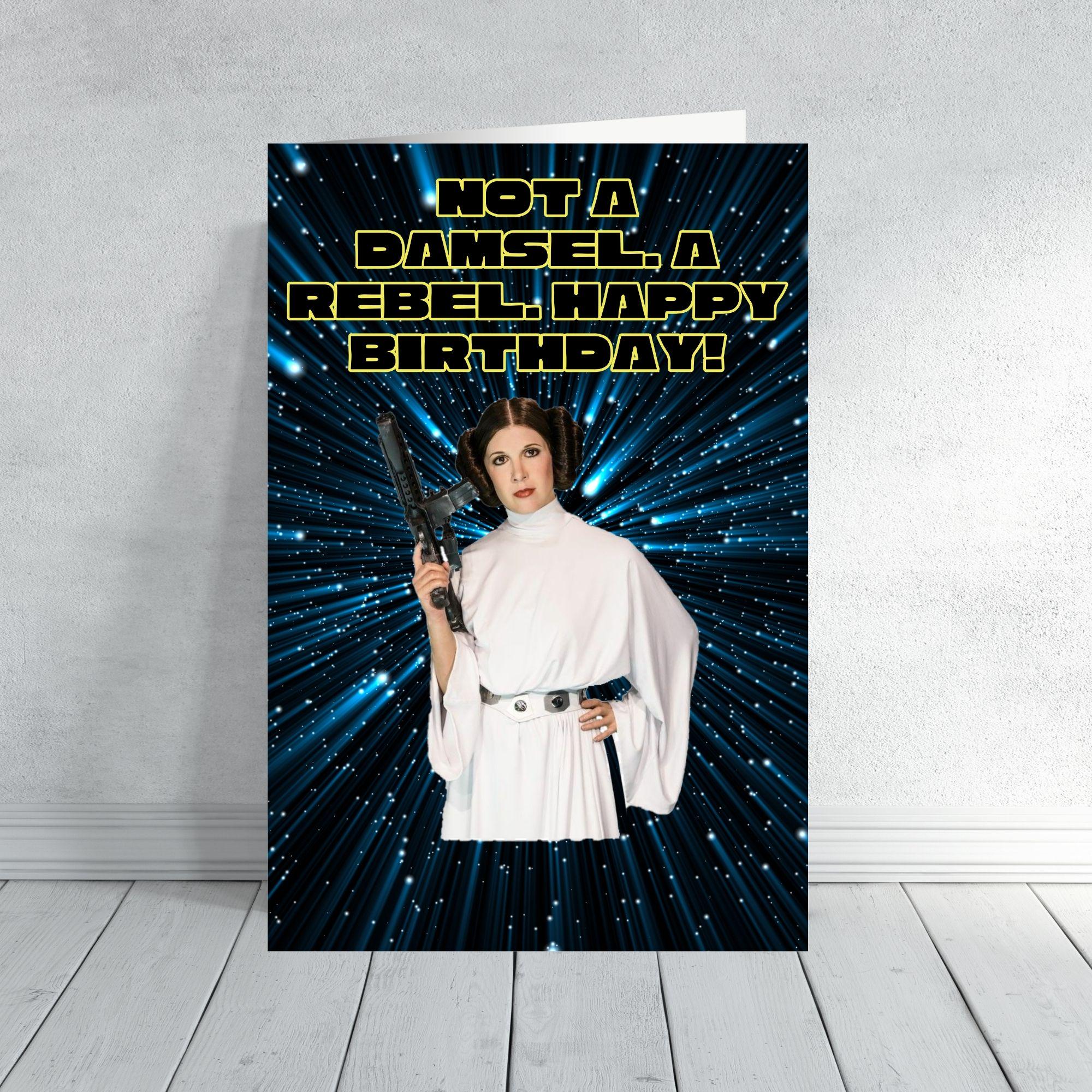 Star Wars Birthday Card Set | Funny Star Wars Inspired Cards | Darth Vader Yoda Leia R2D2 Chewbacca | Sci-Fi Geek Gift for Him or Her