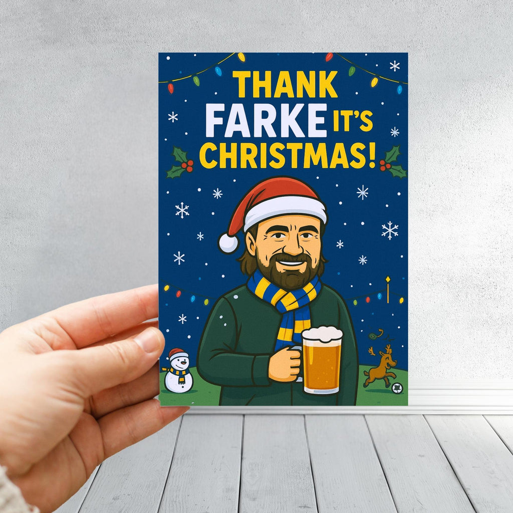Funny Leeds Inspired Christmas Card | Thank Farke It’s Christmas | Farke-ing Merry Christmas | Football Xmas Card for Him | Leeds UFC Gift