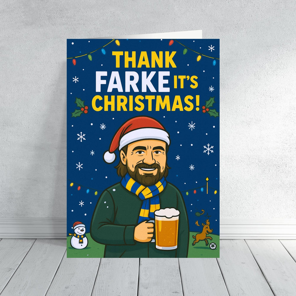 Funny Leeds Inspired Christmas Card | Thank Farke It’s Christmas | Farke-ing Merry Christmas | Football Xmas Card for Him | Leeds UFC Gift