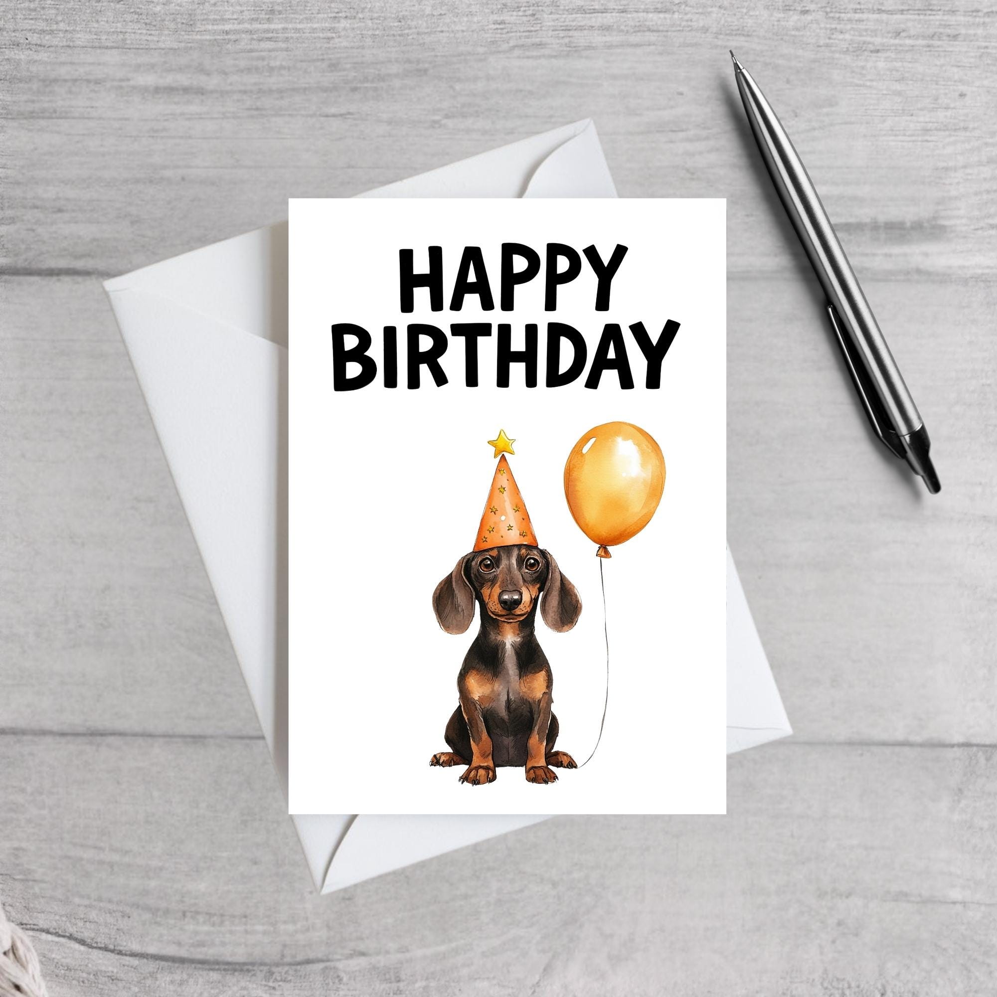 Cute Dog Birthday Card | Funny Dog Lover Card | French Bulldog, Dachshund, Dalmatian, German Shepherd, Border Collie | Animal Greeting Card
