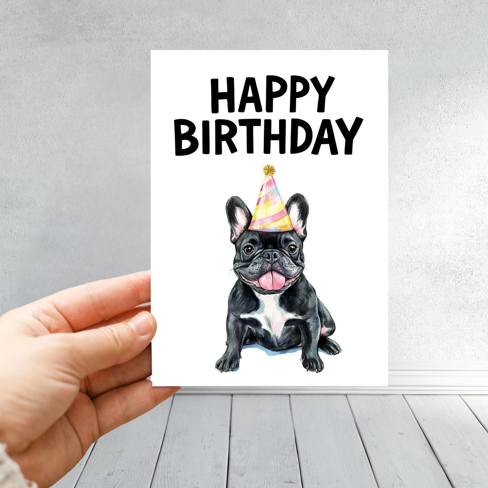 Cute Dog Birthday Card | Funny Dog Lover Card | French Bulldog, Dachshund, Dalmatian, German Shepherd, Border Collie | Animal Greeting Card