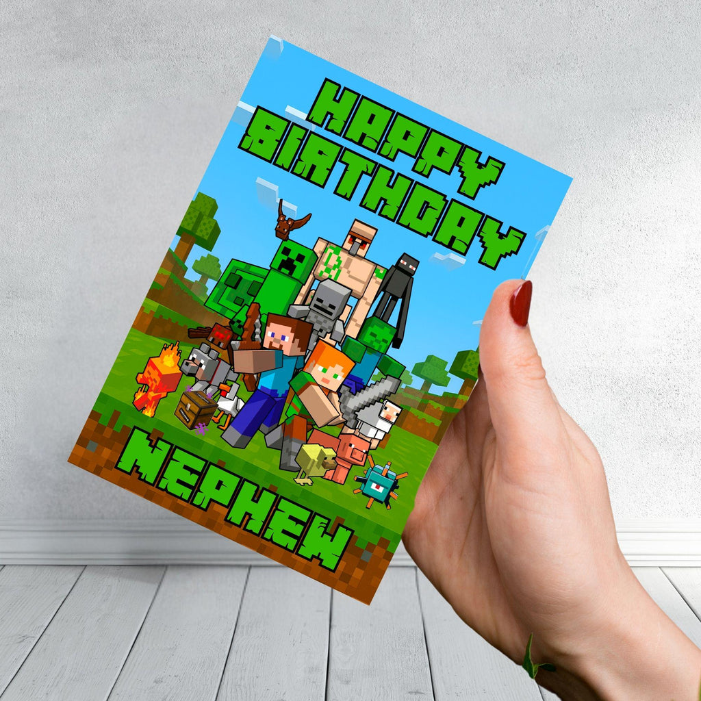 Minecraft Battle Squad Birthday Gaming Character Inspired Design  Personalisation Options