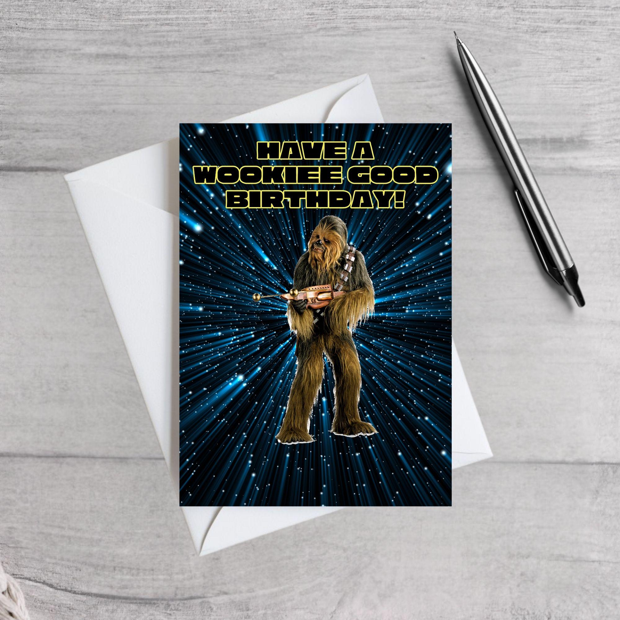 Star Wars Birthday Card Set | Funny Star Wars Inspired Cards | Darth Vader Yoda Leia R2D2 Chewbacca | Sci-Fi Geek Gift for Him or Her