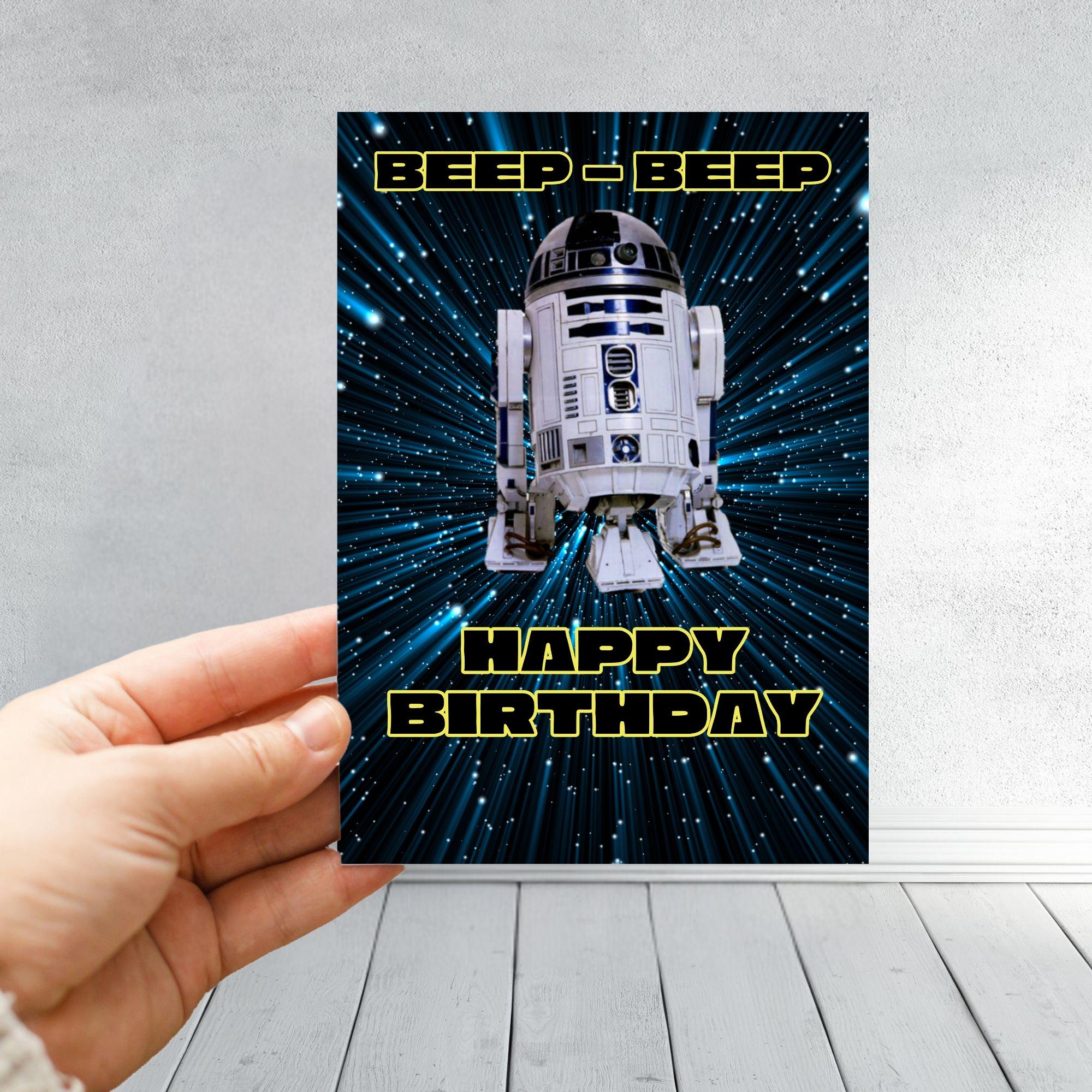 Star Wars Birthday Card Set | Funny Star Wars Inspired Cards | Darth Vader Yoda Leia R2D2 Chewbacca | Sci-Fi Geek Gift for Him or Her