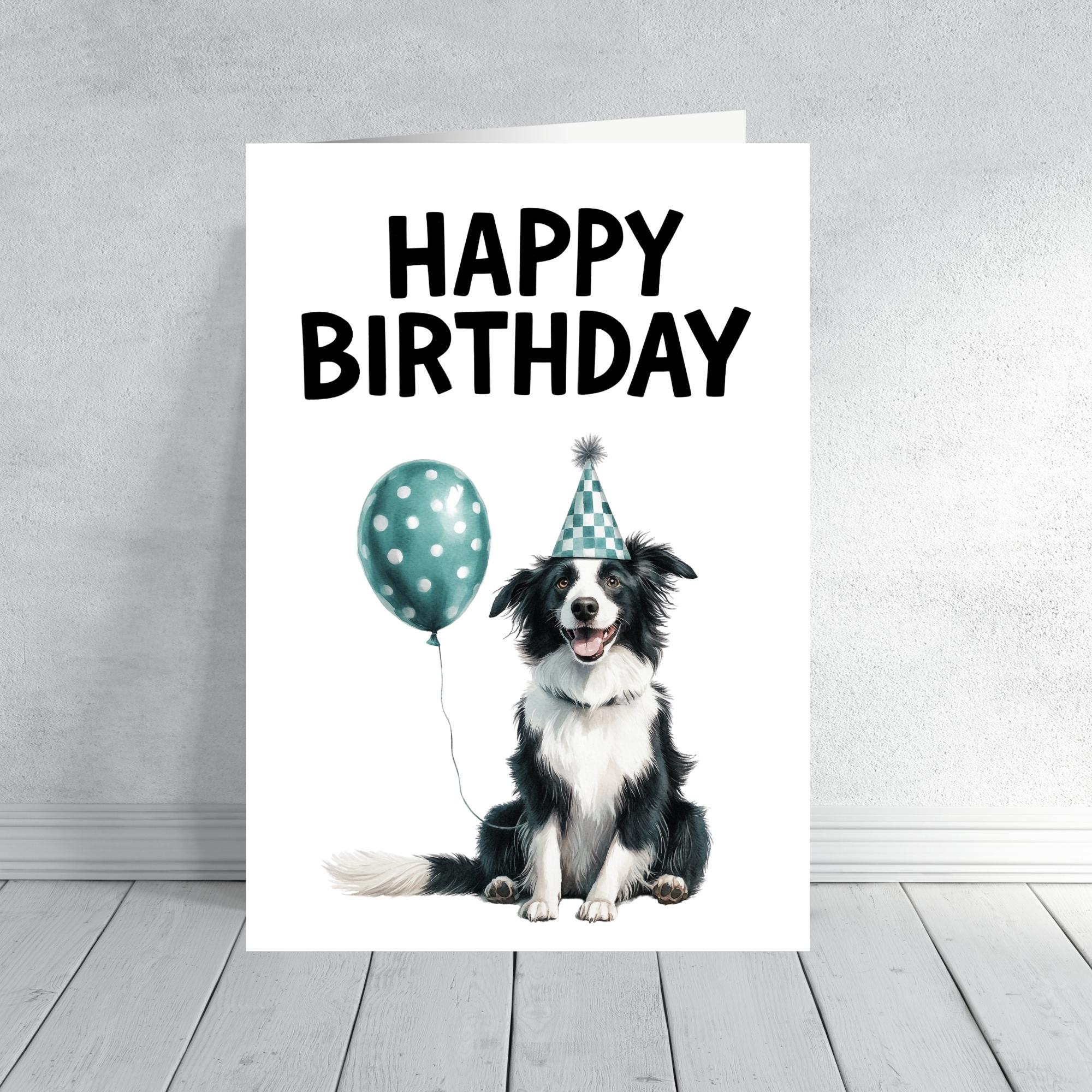 Cute Dog Birthday Card | Funny Dog Lover Card | French Bulldog, Dachshund, Dalmatian, German Shepherd, Border Collie | Animal Greeting Card